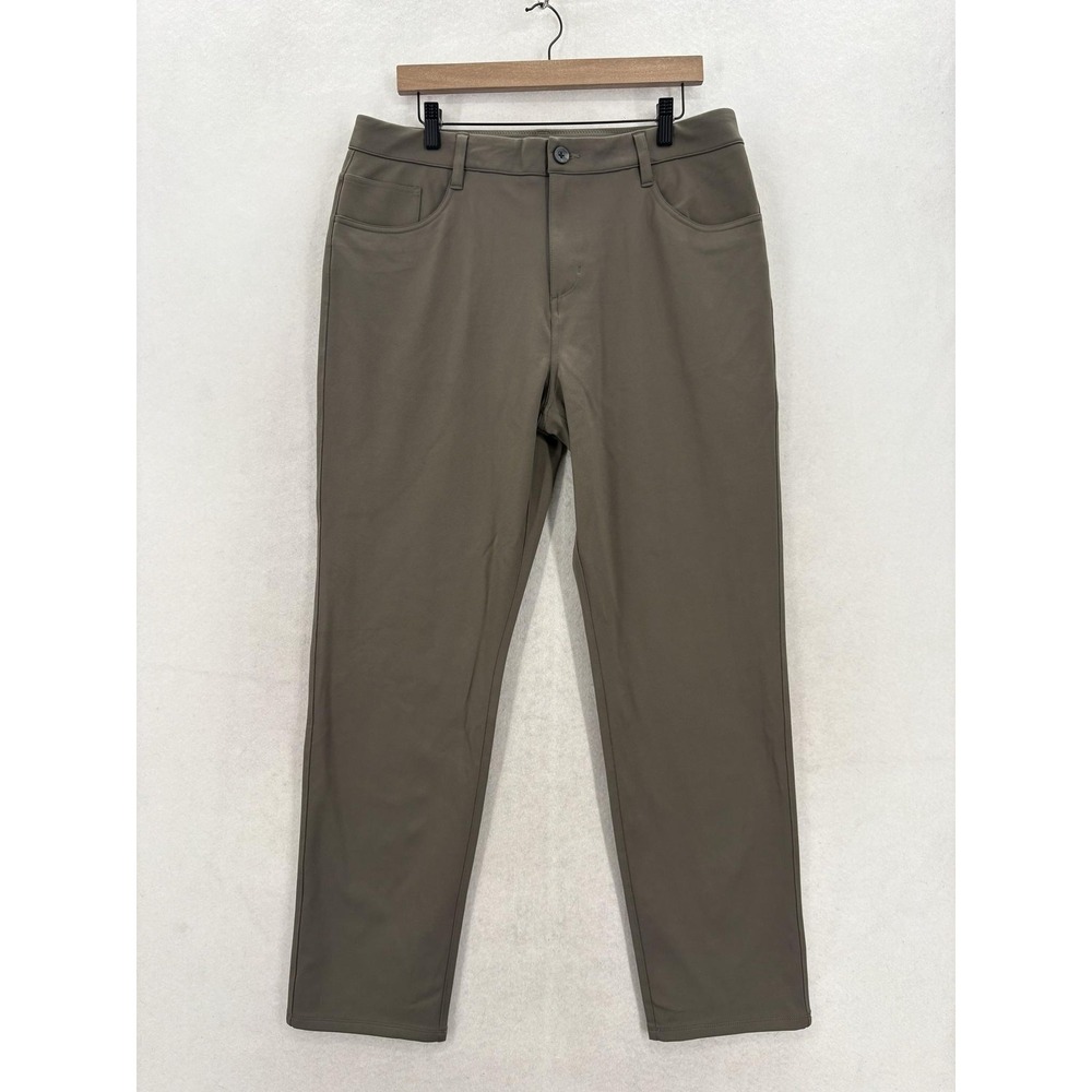 Vuori Meta Twill Pants Mens 34x30 Brown Stretch Performance Five Pocket Travel